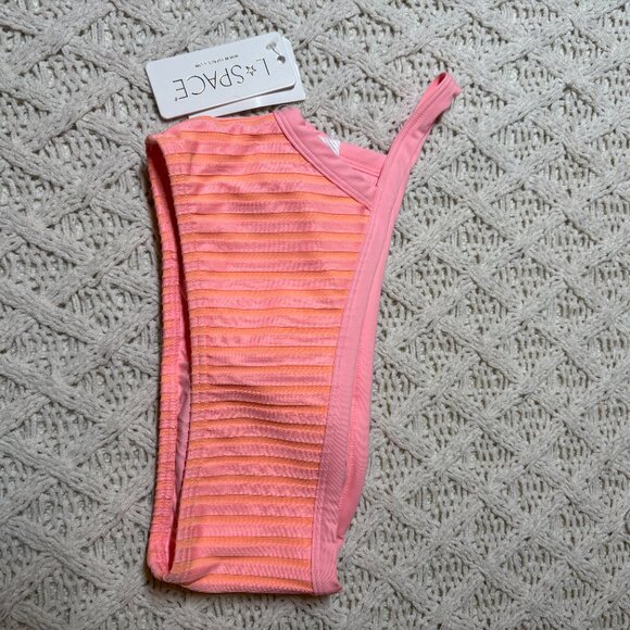 NWT L*Space Axel Pink & Orange Ribbed Bikini Top – Women’s‎ S - NWT - Picture 4 of 4